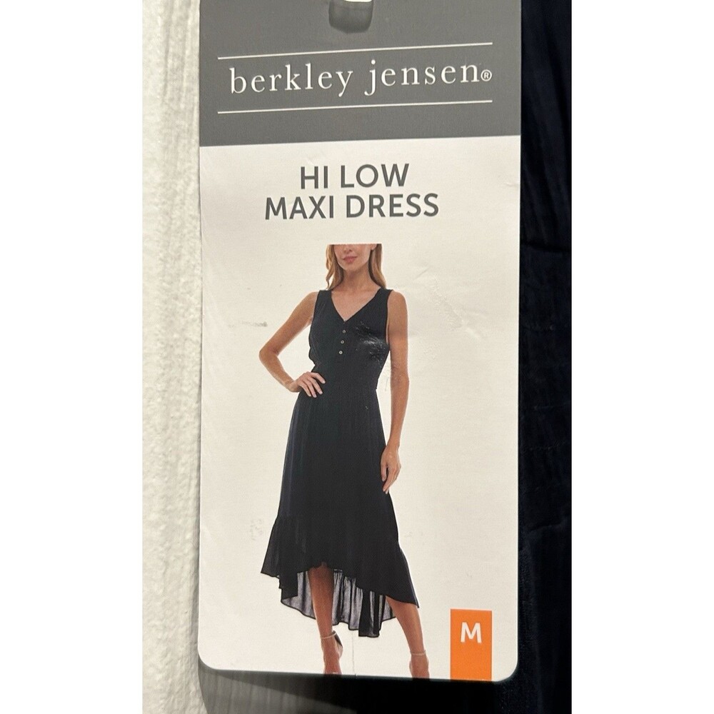 Berkley Jensen Navy Blue High Low Maxi Dress Size M New With Tag